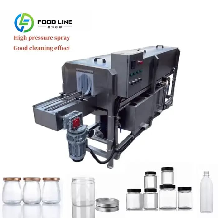Nettoyeur de bouteilles en verre à pulvérisation automatique haute pression personnalisé avec séchag