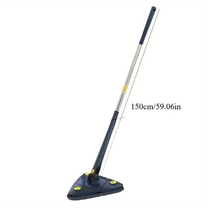 Serpillère triangulaire rotative avec manche télescopique long, nettoyeur de plafond, fenêtre et mur