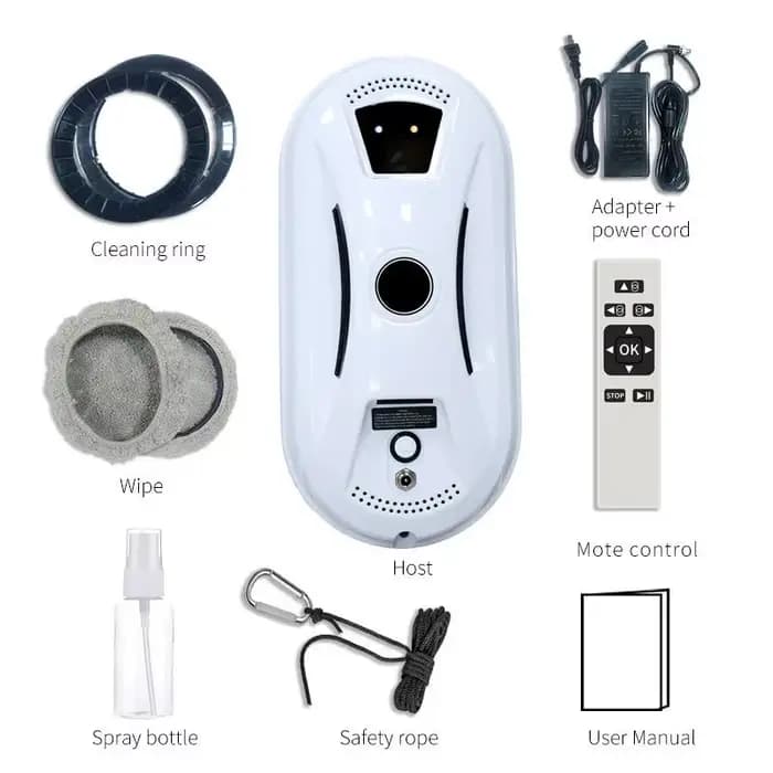 Robot de nettoyage de vitres intelligent pour la maison avec télécommande, aspiration sous vide, lav