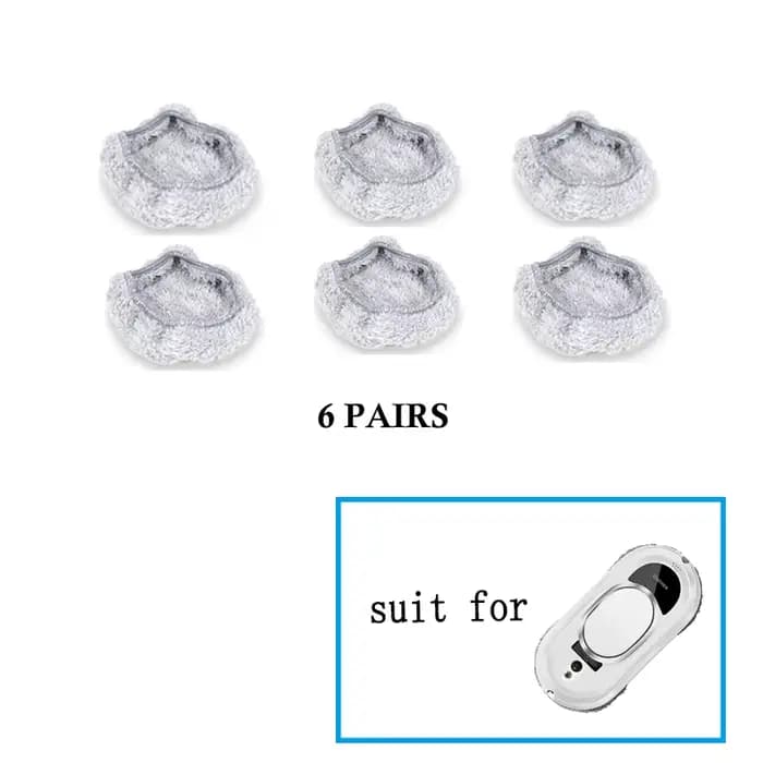 CHOVERY Robot aspirateur lave-vitres, chiffons de nettoyage (6 paires) pour robot aspirateur lave-vi