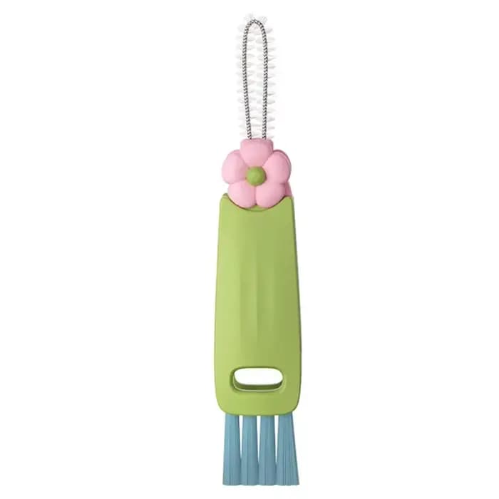 Brosse de nettoyage de couvercle de tasse 3 en 1 avec trou de suspension sur le dessus de fleur 360