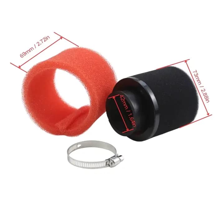 Filtre à air universel en mousse rouge, éponge de nettoyage, 35mm, 38mm, 42mm, 45mm, 48mm, 50mm, 60m
