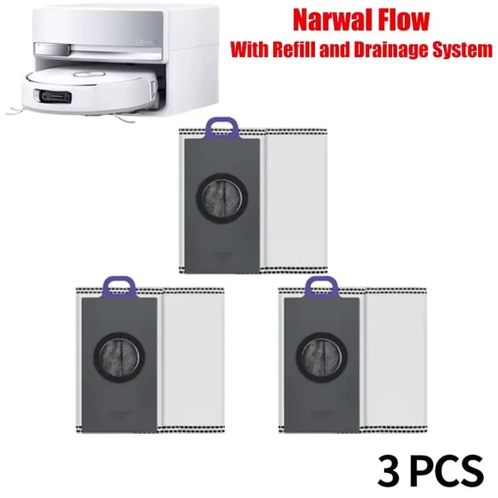 Accessoires pour Narwal Flow avec système de recharge et de Drainage, brosses latérales principales,