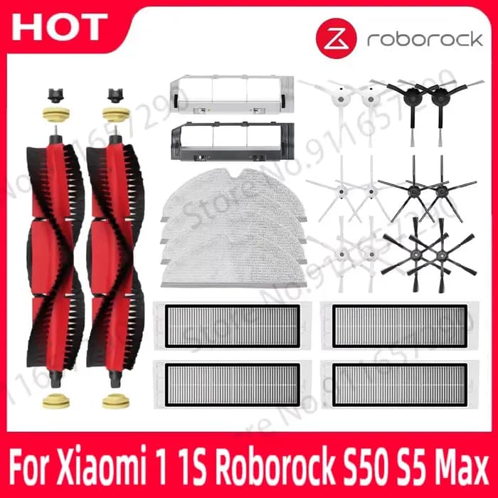 Accessoires pour aspirateur Xiaomi 1S Roborock S5 Max, S50, S55, Dock, Pièces pures, Brosse latérale