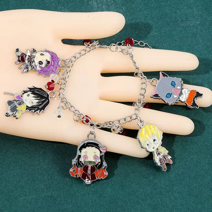 Bracelet en métal émaillé avec pendentif de dessin animé, accessoires de mode exquis pour hommes et femmes, cadeau