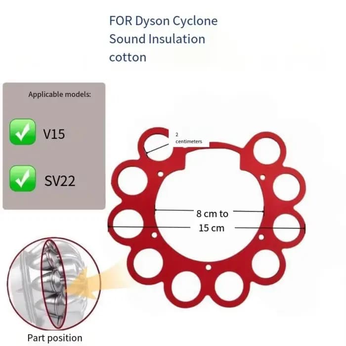 【618 SUMMER SALE】Pièces de rechange pour aspirateur Dyson V15 SV22 - Accessoire d'anneau d'étanchéité en mousse insonorisante Cy