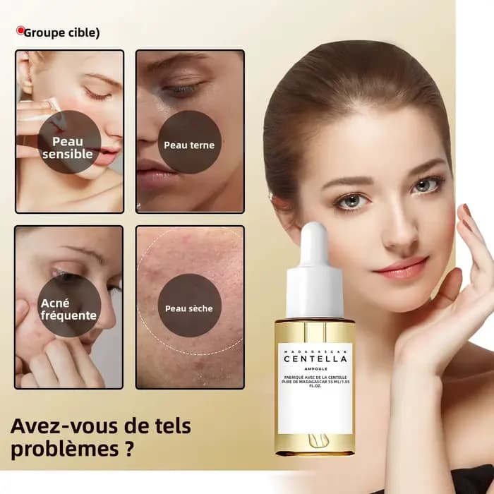 Sérum Confort Peaux Sensibles 55ml - Formule Centella de Madagascar Apaise, Calme et Hydrate en Profondeur pour le Soin Quotidien de la Peau
