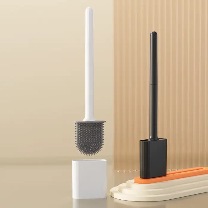 MINI brosse de toilette en Silicone anti-fuite d'eau avec Base Wc