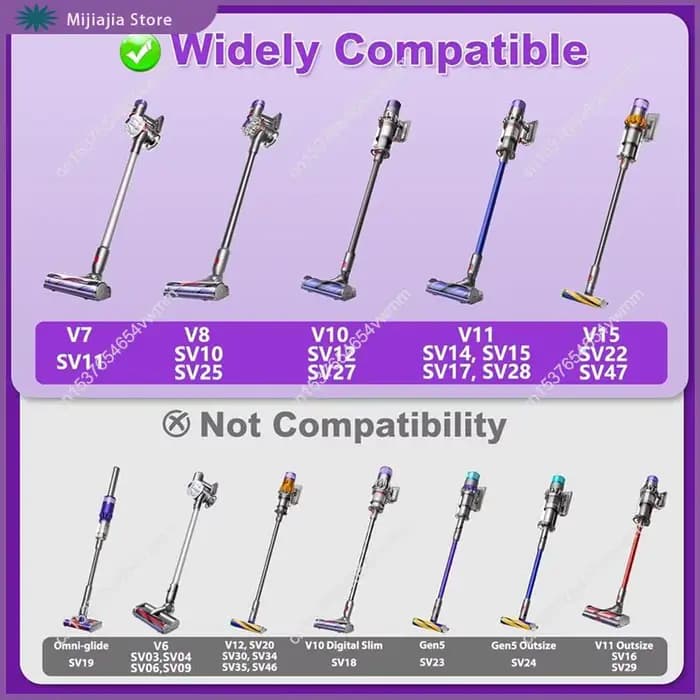 Tête de nettoyage à rouleau souple LED pour aspirateurs Dyson V11 V10 V8 V7 V15
