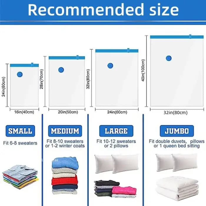 Sacs de rangement sous vide pour garde-robe