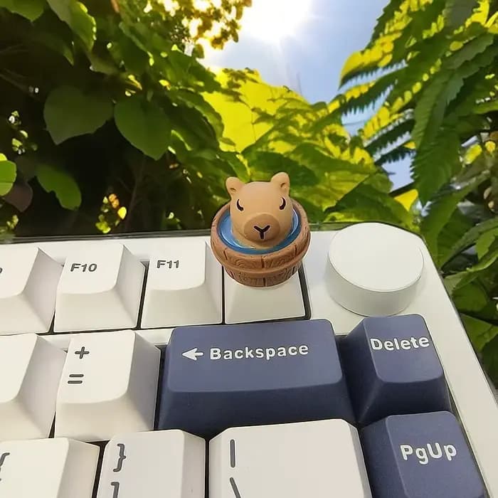 Capybara mignon Keycap dessin animé Animal poupée personnalisé Keycaps pour clavier mécanique casquettes Kawaii Artisan clé casquettes voiture décoratif cadeau