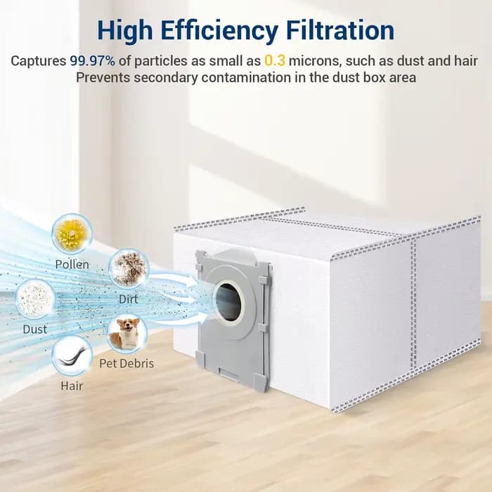 Sacs à Poussière pour Ecovacs Deebot T50/T50 PRO/T50 PRO OMNI/T50 MAX PRO OMNI/T30C PRO/T80 OMNI/X8 PRO OMNI/X9 PRO OMNI