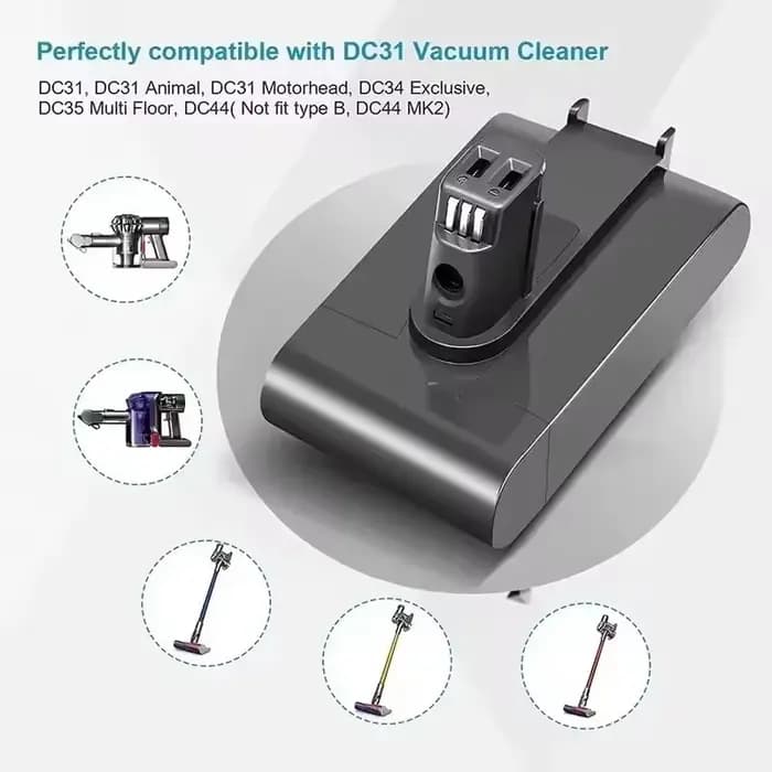 Nouvelle batterie Li-ion pour aspirateur (Type A) 22.2V 28000mAh pour Dyson DC35, DC45 DC31, DC34, DC44, DC31 Animal, DC35 Animal, 917083 -01