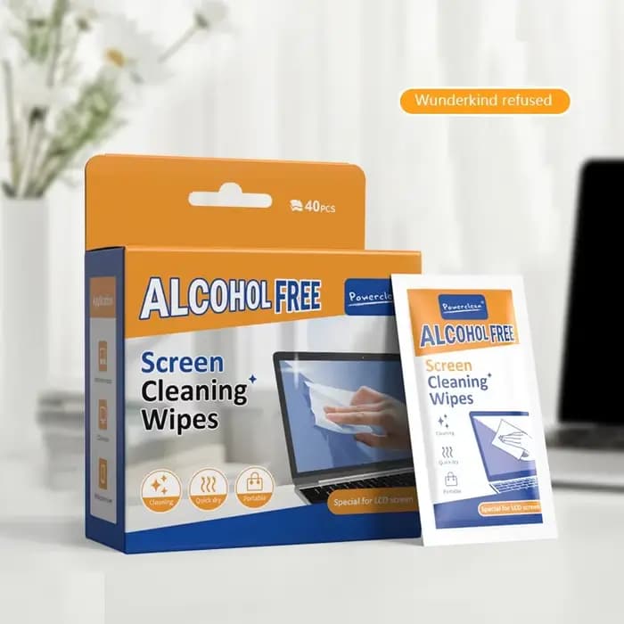 Paquet de 40 lingettes nettoyantes pour PC – Chiffons de nettoyage pour écrans secs et humides pour voitures