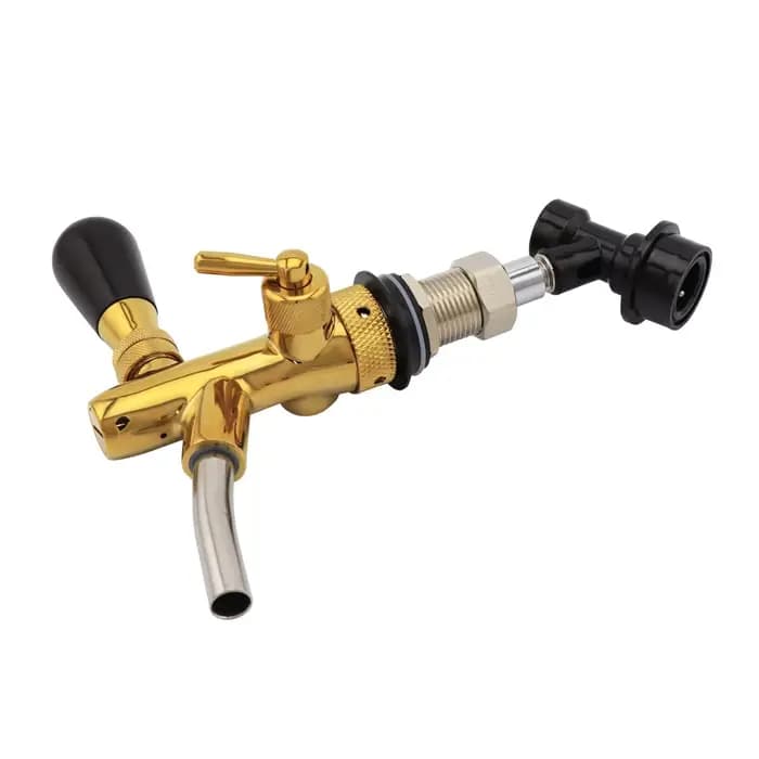 Robinet de bière réglable pour brassage à domicile, avec déconnexion de verrouillage à bille liquide pour la brassage de bière Cornelius Keg G5/8 ", robinet adaptateur rapide