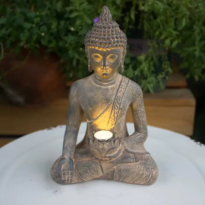 Statue de bouddha de méditation solaire