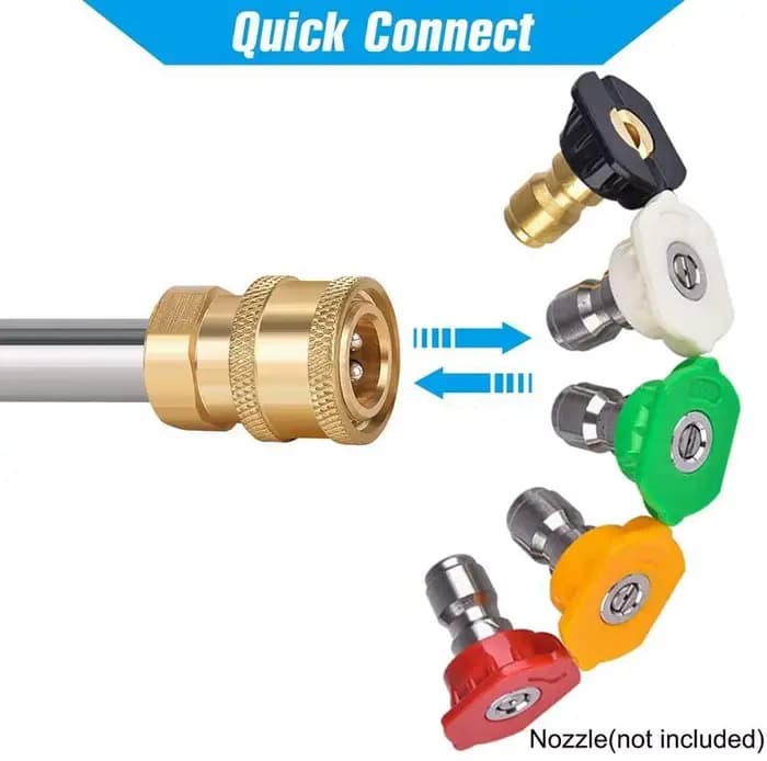 Lance télescopique haute pression pour nettoyeur, raccord rapide 1/4 pouce, lance en acier inoxydable de 17 pouces