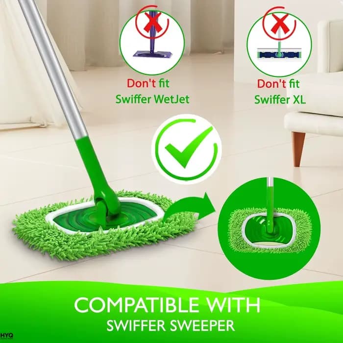 Lot de tampons de rechange compatibles Swiffer – Recharges en microfibre réutilisables
