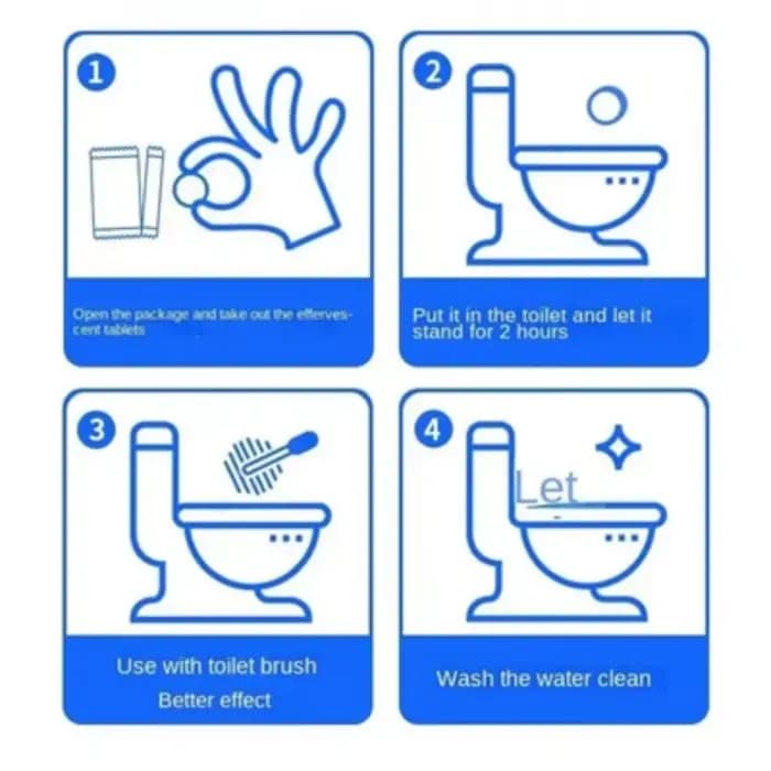 Tablettes effervescentes nettoyantes pour toilettes