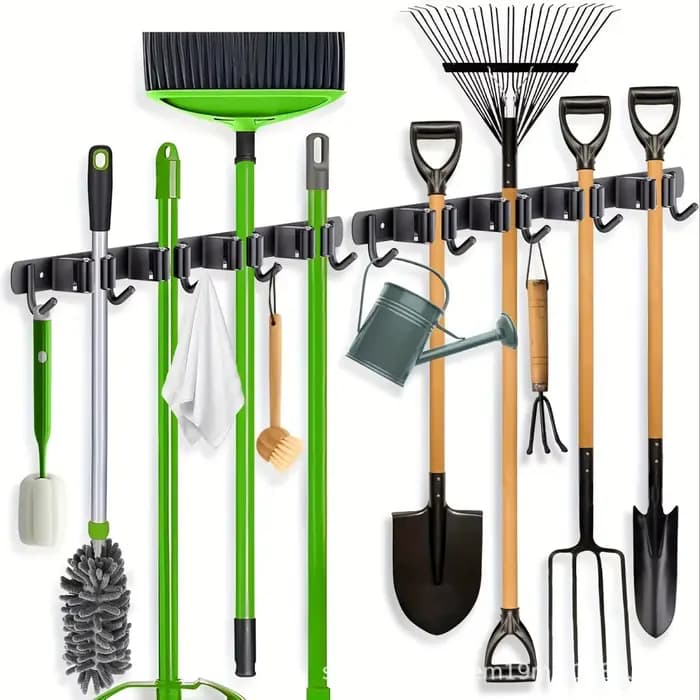 Support pour balai et serpillière; Organisateur d'outils mural; Porte-outils de jardin