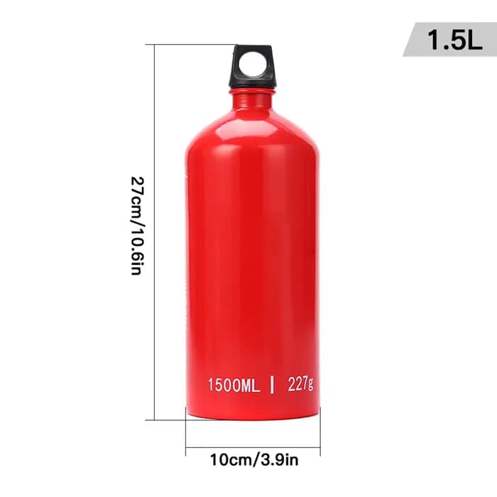 Bouteille d'huile en aluminium de 1,5 L pour brûleur à huile, conteneur de carburant liquide (alcool, gaz) pour camping, randonnée, backpacking, essence