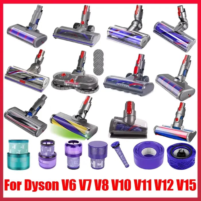 Brosse et filtre de remplacement pour aspirateur Dyson V6 V7 V8 V10 V11 V12 V15 série DC