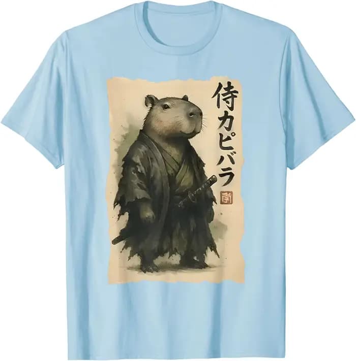 Samouraï Capybara drôle Capybara japonais Animal T-Shirt