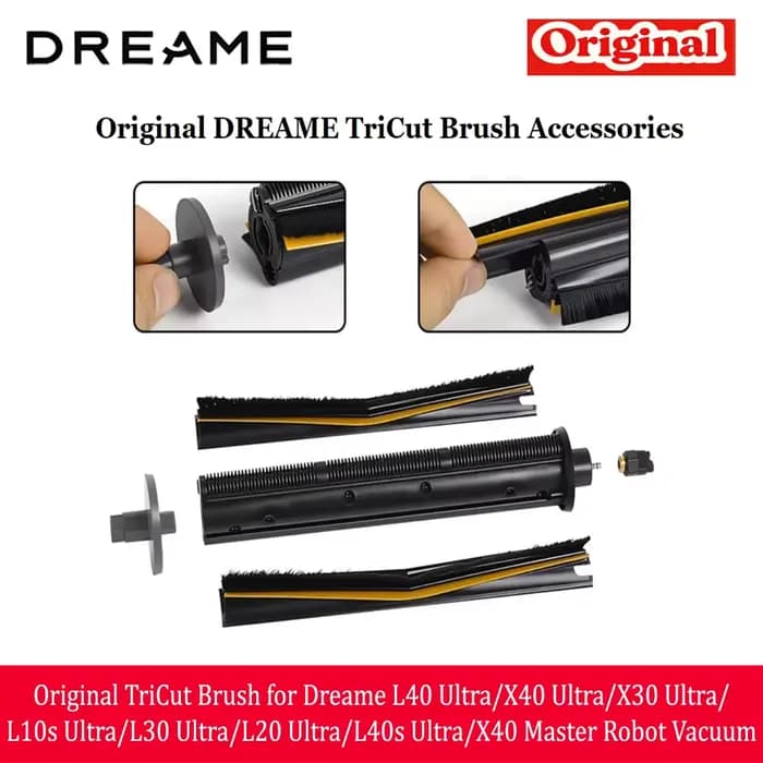 Brosse TriCut originale pour aspirateur robot Dreame L40 Ultra/X40 Ultra/X30 Ultra/L10s Ultra/L30 Ultra/L20 Ultra/L40s