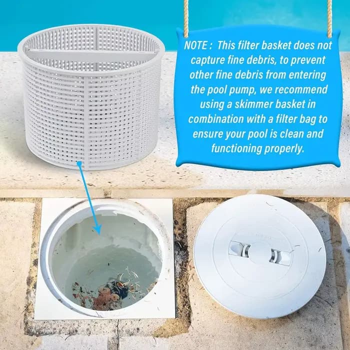 Panier de skimmer pour éliminer les feuilles, panier filtrant pour piscine, pour l'élimination des feuilles et des débris des spas