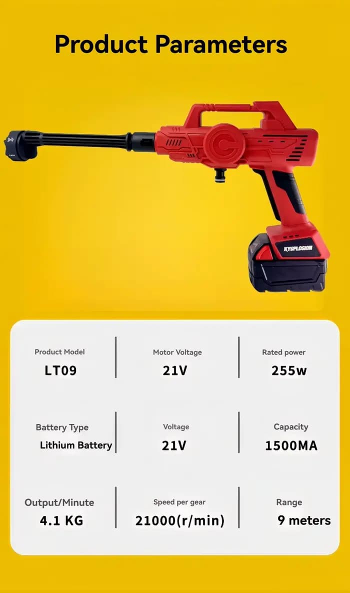 Nettoyeur haute pression portable compatible avec la batterie Milwaukee M18