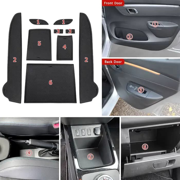 Tapis de porte de voiture à rainure, pour Dacia Spring Electric 2022 2023 2024, tampons de fente antidérapants pour Renault Kwid e-tech, accessoires