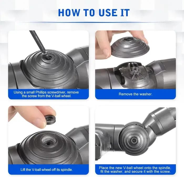 Roues pour aspirateur Dyson V10 V11 V15, 100W, tête de nettoyage à entraînement Direct, accessoires de remplacement, pièces de rechange