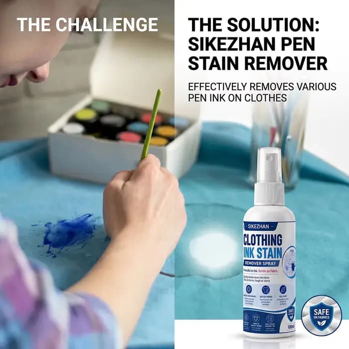 SIKEZHAN Spray Détachant pour Taches d'Encre sur Tissus