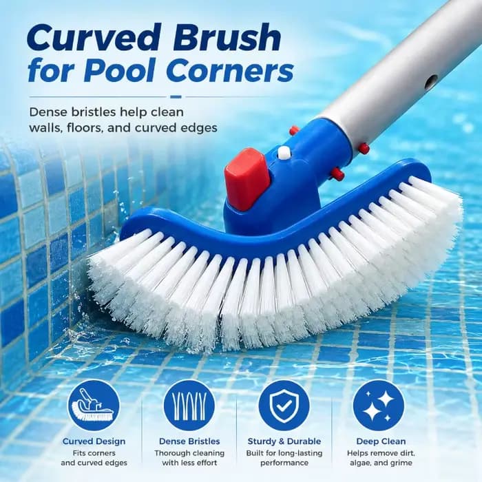 Brosse de piscine ergonomique à poignée rotative à 180 degrés
