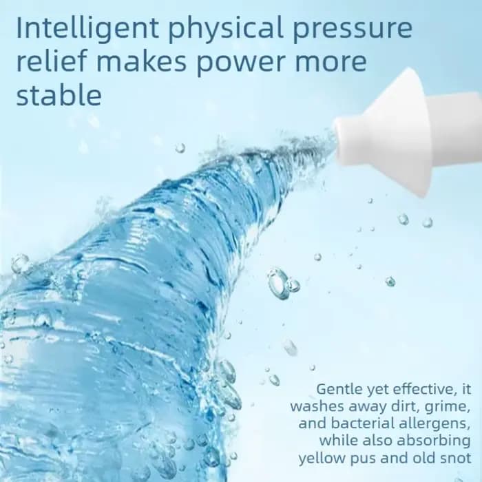 Irrigateur nasal électrique, 360 ° Nettoyage en profondeur de la cavité nasale, nettoyeur nasal électrique portable, soins quotidiens pour la santé nasale