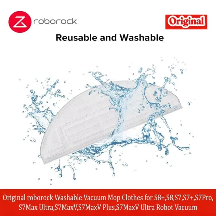 Chiffons lavables d'origine Roborock pour aspirateur robot S8+