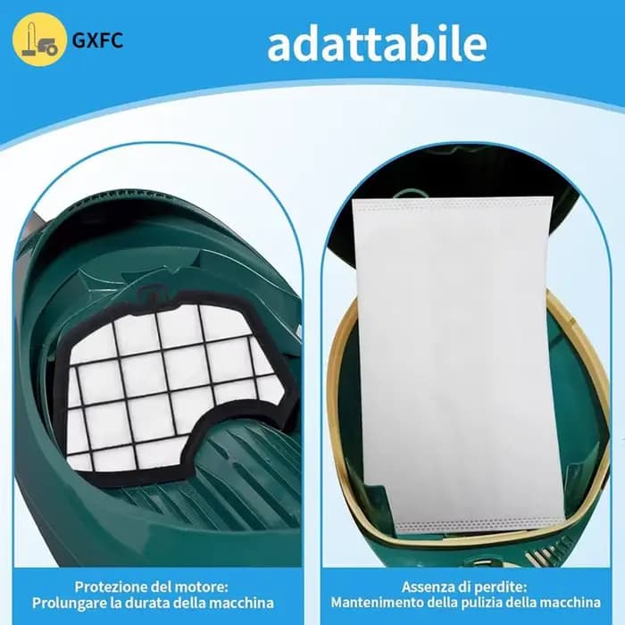 Sacs d'aspirateur pour Vorwerk Kobold VK140 VK150 FP140 FP150 avec 2 filtres