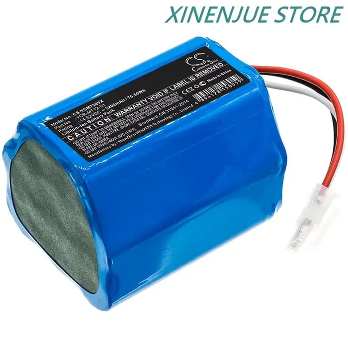 Robot aspirateur batterie 5200mAh/6800mAh YCR-MT12-S1 pour iCLEBO Omega O5, YCR-M07-20W, pour Miele Scout RX2 120,Scout RX3 120