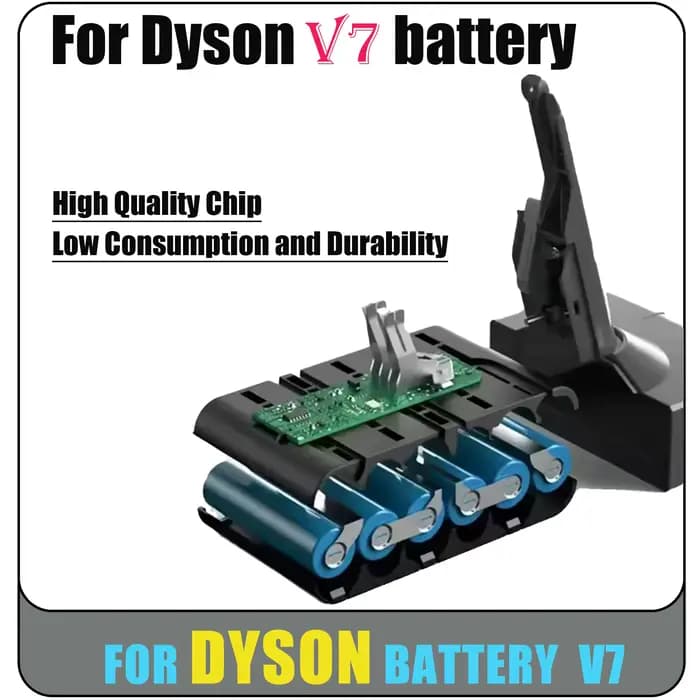 Batterie rechargeable Li-lon 21.6V 28000mAh pour aspirateur Dyson V7