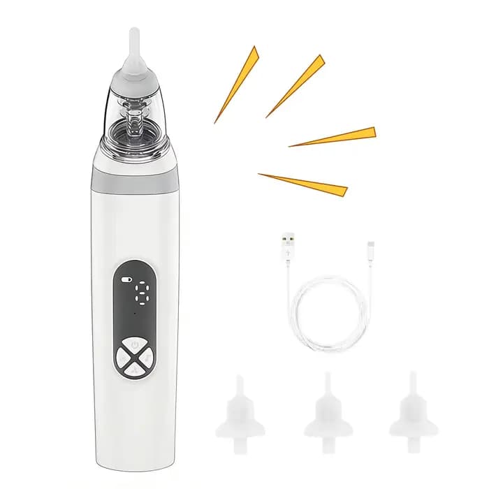 Aspirateur nasal électrique, 3 niveaux, lavable, silencieux, forte aspiration, aspirateur nasal électrique, nettoyeur nasal, dispositif d'aspiration nasale