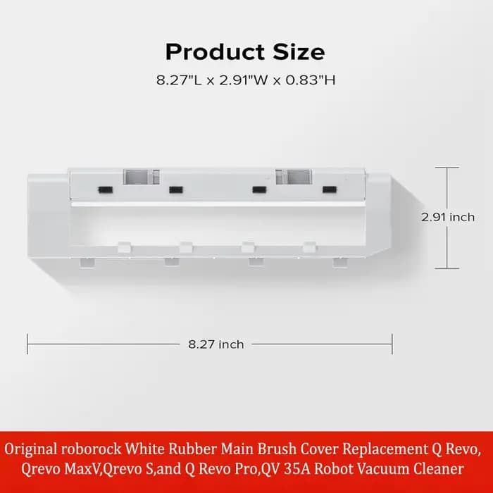 Couverture de brosse principale en caoutchouc blanc de remplacement pour aspirateur robot Roborock Q Revo