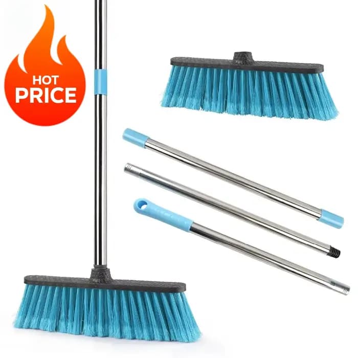 Balai de nettoyage de sol avec manche long réglable