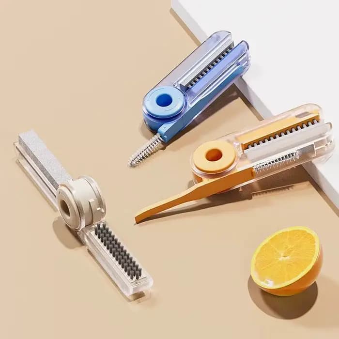 Brosse de nettoyage d'écart de couvercle de tasse 4 en 1