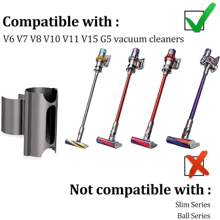 Support d'aspirateur pour Dyson V6 V7 V8 V10 V11 V15 G5 Installation sans effort 360 ° Clip pour outil rotatif