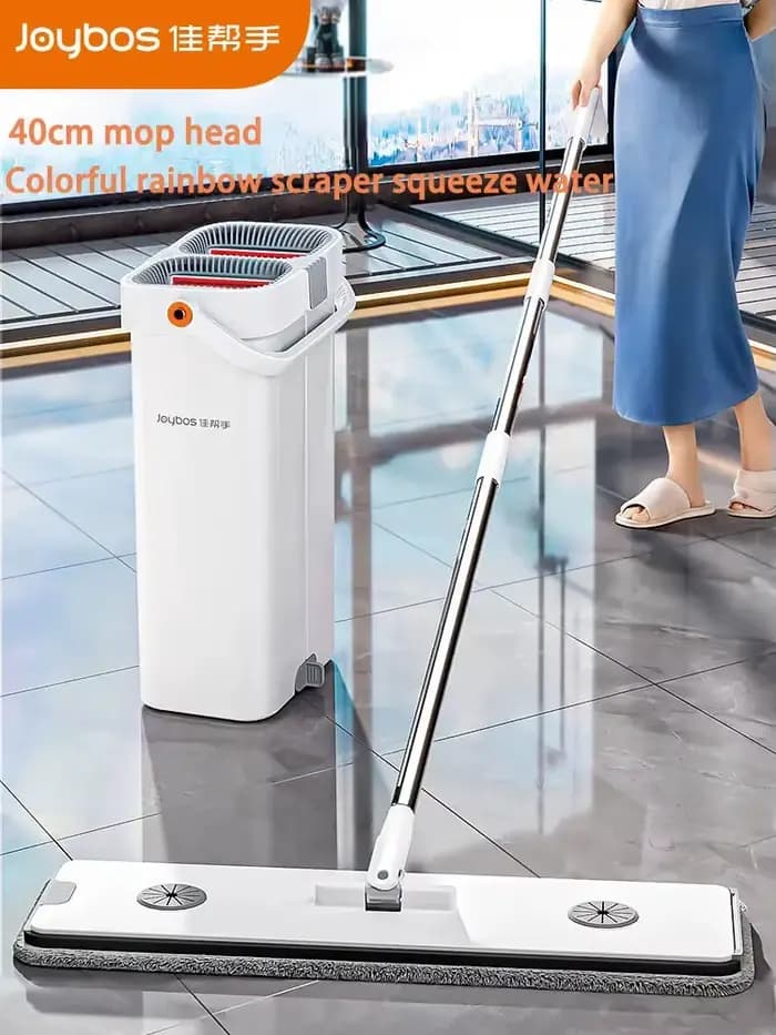 Joybos 40 cm grande vadrouille de lavage avec seau et presser nettoyage de sol main libre