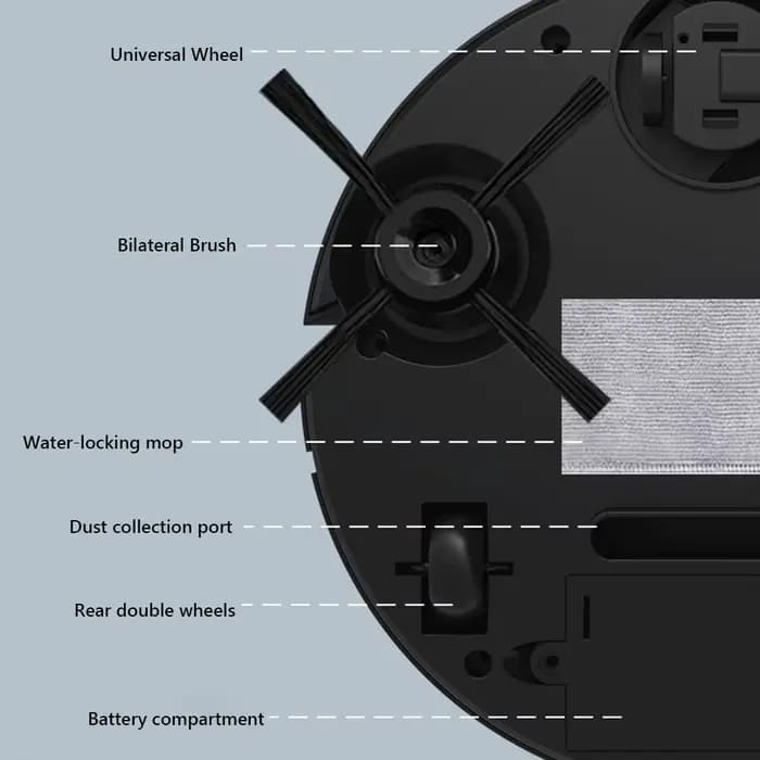 Robot aspirateur et serpillière 3-en-1 intelligent pour la maison