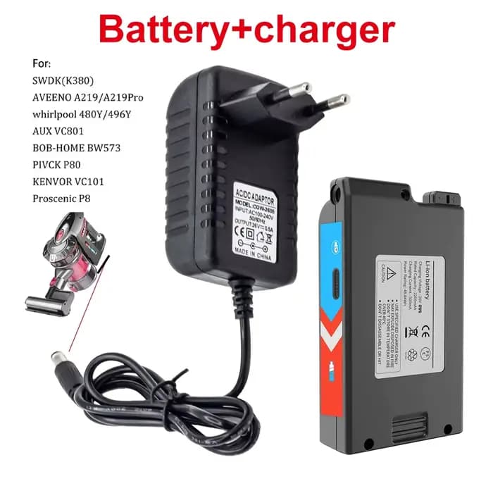 Pour Proscenic P8 chargeur BOB-HOME BW573 TOMEFON X60 KENVOR VC101 accessoires pour aspirateur avec batterie au lithium rechargeable