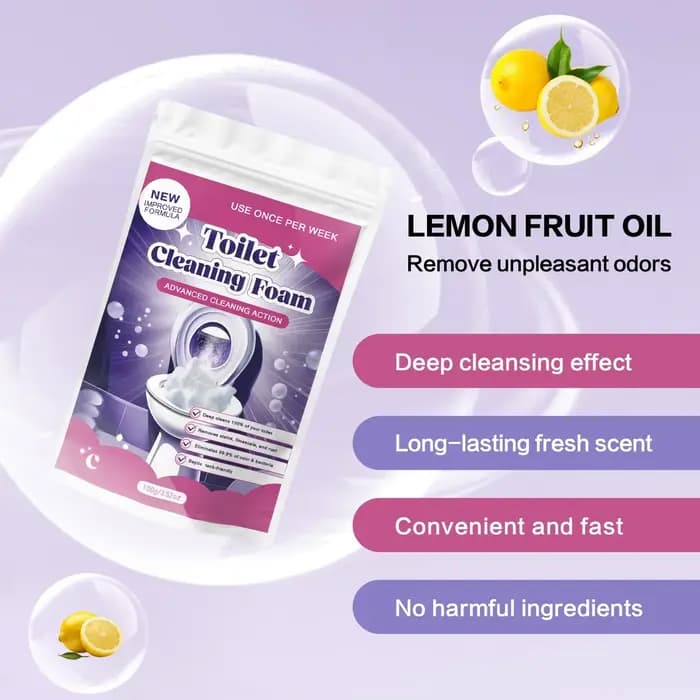 Nettoyant WC Moussant Parfum Citron 100g - Formule Avancée Élimine Taches