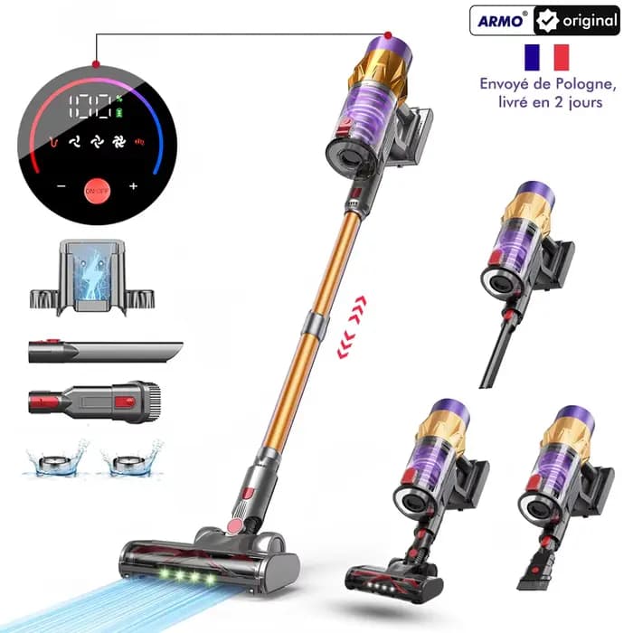 Armo V18 Aspirateur portatif sans fil 50kPa puissance 550w moteur numérique puissant 6 en 1
