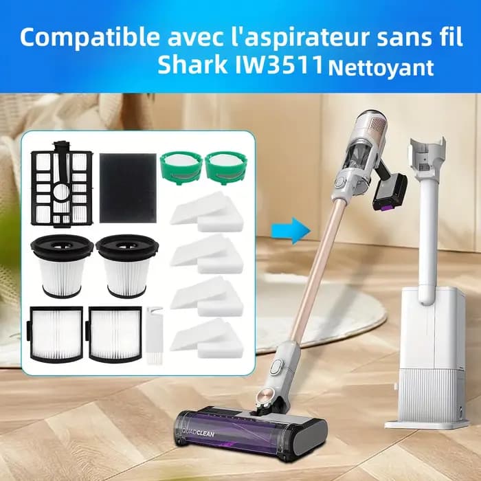 HOME TIMES 12 pièces accessoires Vacuun pour Shark IW3511/IW1111 Detect Pro nettoyeur sans fil
